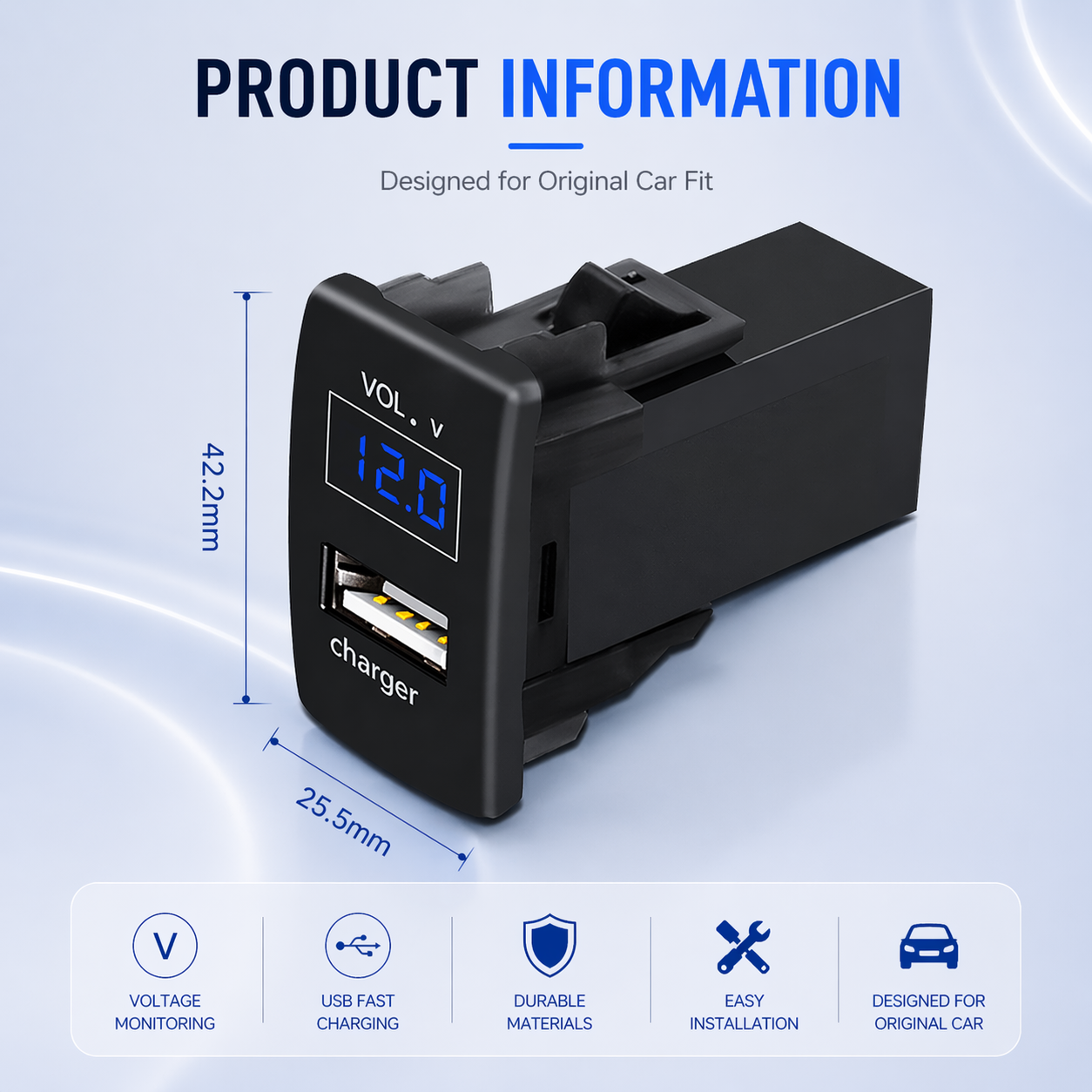 OEM Honda USB Charger Module | Voltage & Temperature Monitoring Dashboard Panel