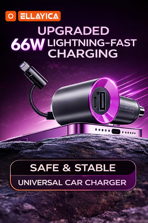 Type-C + USB car charger– Compact Fast Charging for Phones & Devices