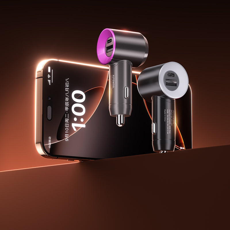 Type-C + USB car charger– Compact Fast Charging for Phones & Devices