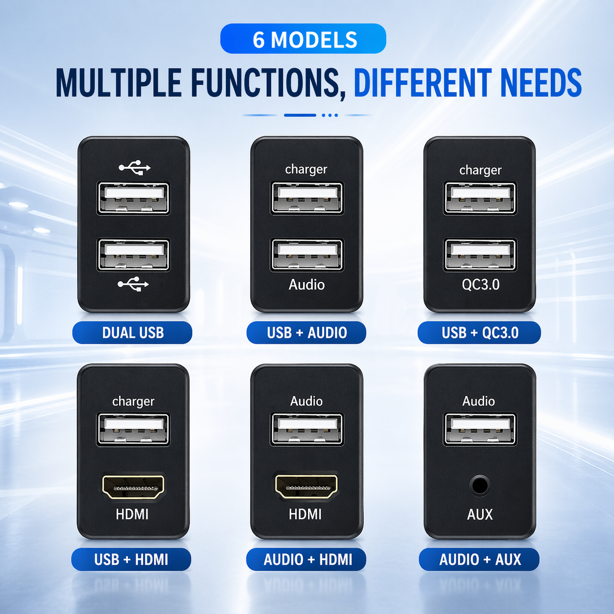 Nissan Multi-Function Dashboard Module | USB Charger, Audio, HDMI & AUX Panel (OEM Fit)