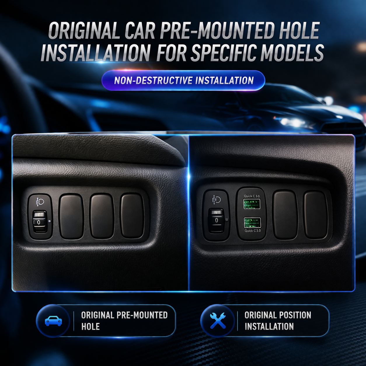 Compatible with multiple Mitsubishi car models| Dual USB port charger