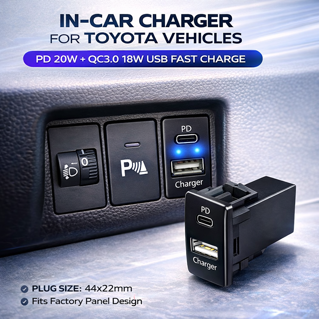 Honda PD USB Car Charger | OEM Dashboard Fast Charging Module (Type-C + USB-A)
