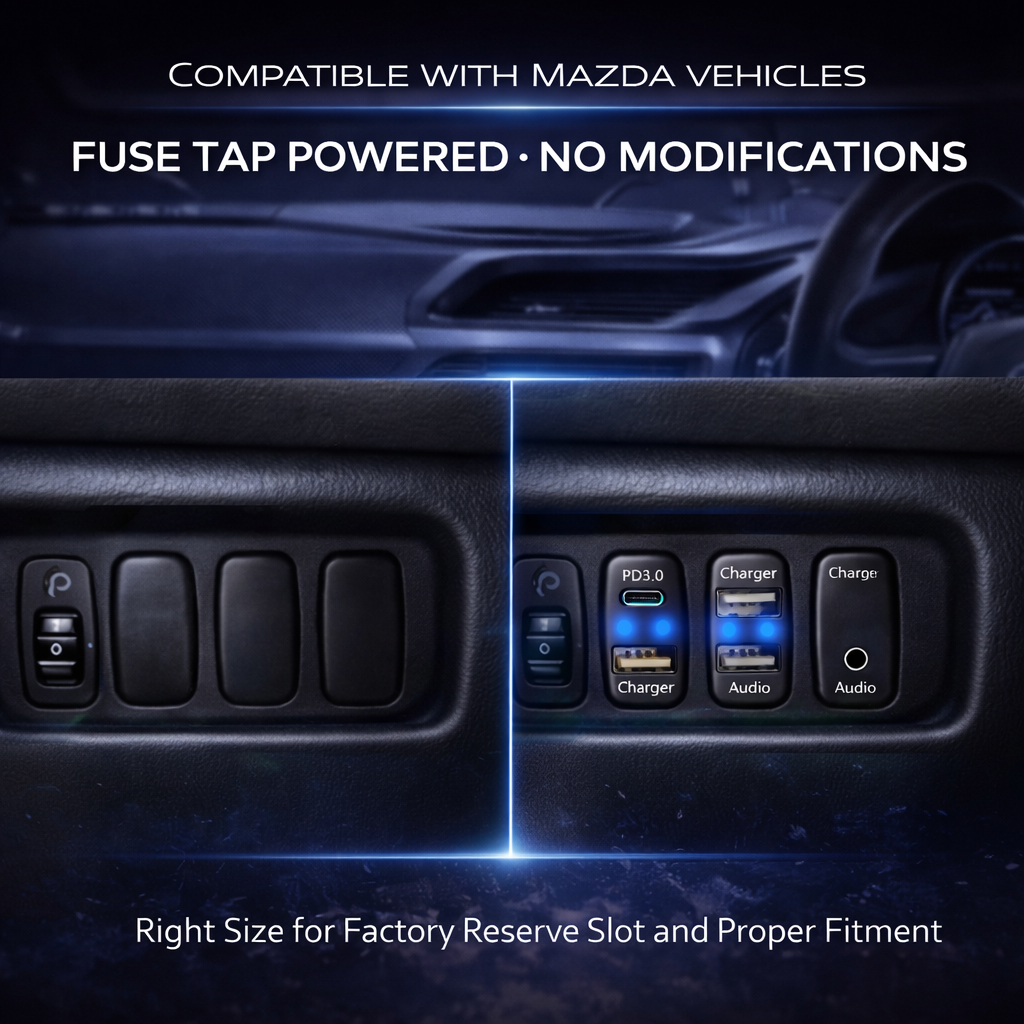 Compatible with multiple Mitsubishi car models| 18W Type-C + 20W USB Fast Charging