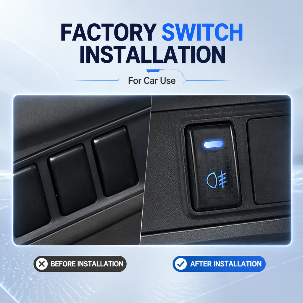 Applicable to the switches used for Nissan car modifications, such as fog lights, daytime running lights, parking recorders, radar, and tailgate.