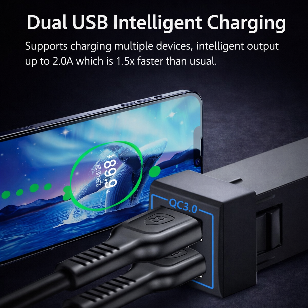 60W Toyota Custom Fit Car Charger | Dual USB charger
