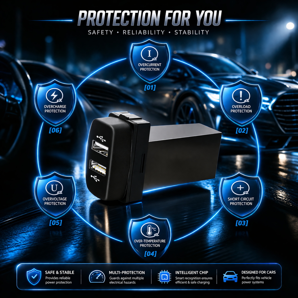 Compatible with multiple Mitsubishi car models| Dual USB port charger