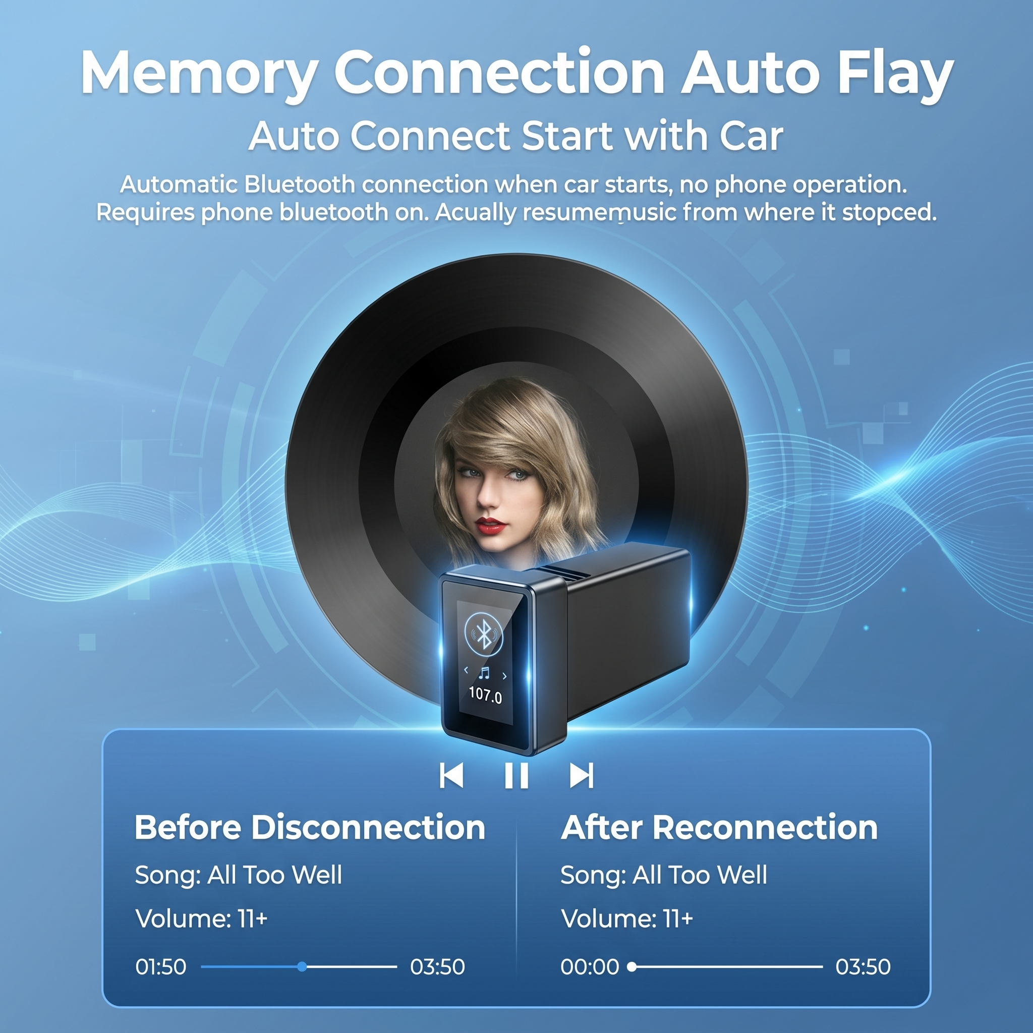 A Bluetooth music receiver / MP3 player specially designed for Toyota automobiles