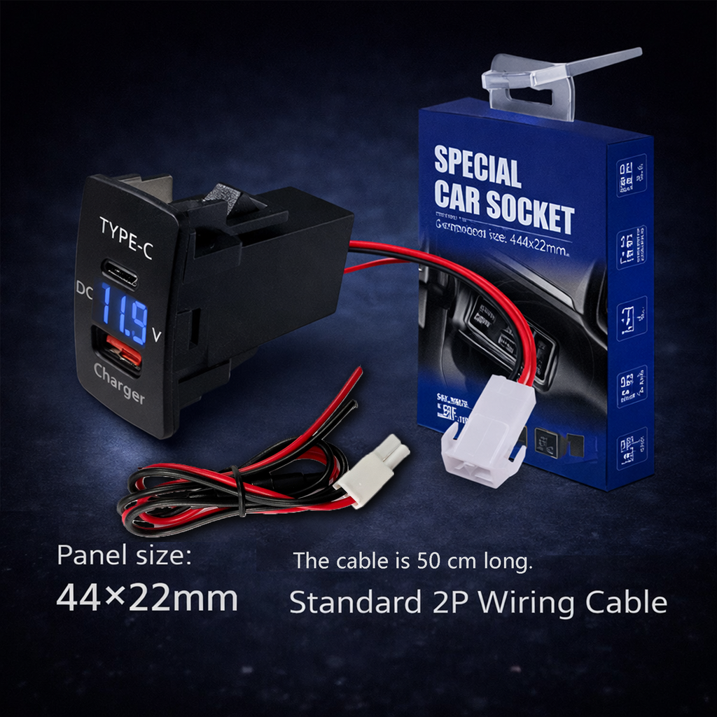 Applicable to multiple models of Honda vehicles, equipped with USB and Type-C charging interfaces and voltage display function