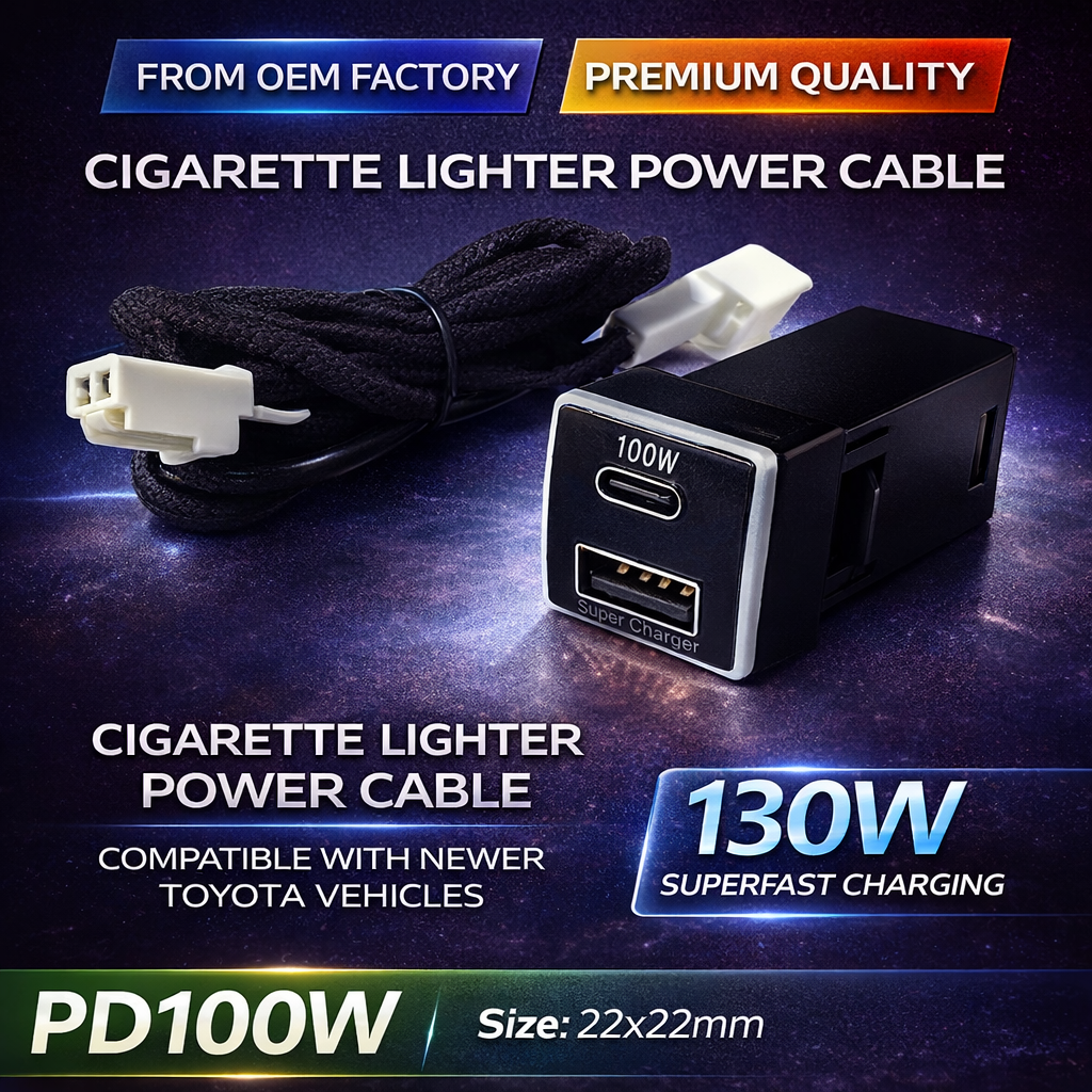 130W dedicated charger for Toyota Corolla | 100W Type-C + 30W USB Fast Charging
