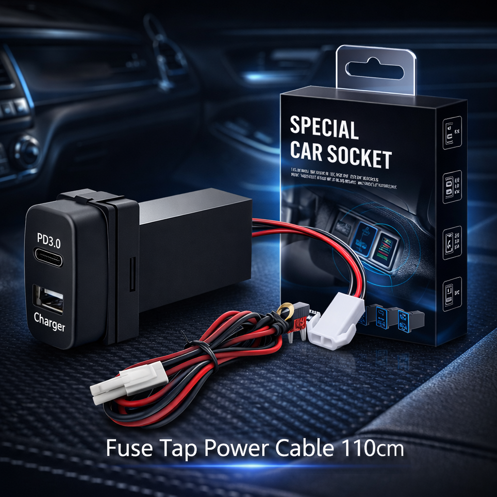 Compatible with multiple Mitsubishi car models| 18W Type-C + 20W USB Fast Charging