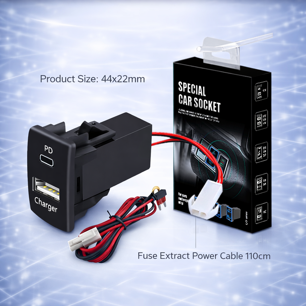 Honda PD USB Car Charger | OEM Dashboard Fast Charging Module (Type-C + USB-A)
