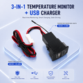 Honda Dashboard USB Car Charger | Voltage & Temperature Display Module (OEM Fit)